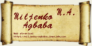 Miljenko Agbaba vizit kartica